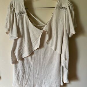 Massini 1x womens cream shirt short sleeve